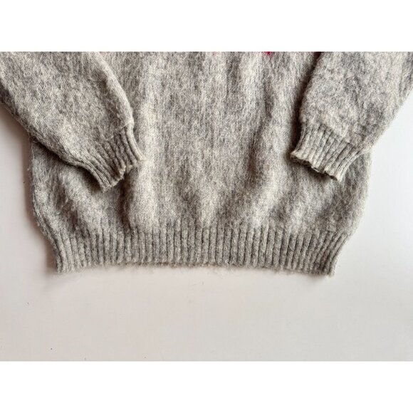 Vintage SAMBAND Made in Iceland Argyle 100% Wool Knit Crew Neck Sweater, Size L - Picture 6 of 11